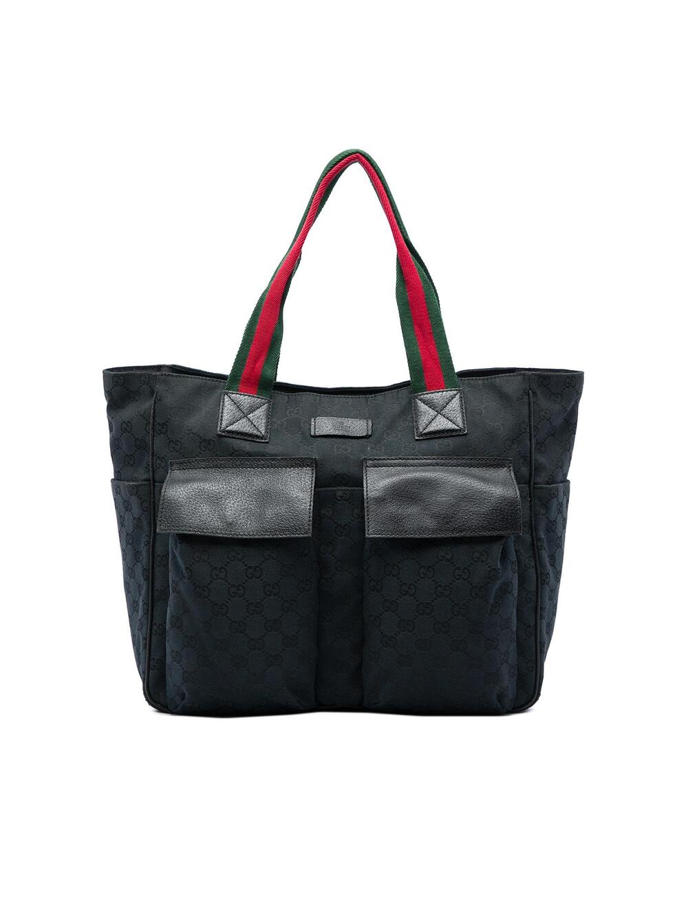 Gucci Gg Canvas Web Double Pockets Tote #288479G51B
